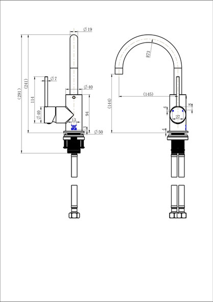 STAR MINI SWIVEL BASIN MIXER - BRUSHED BRONZE/GOLD