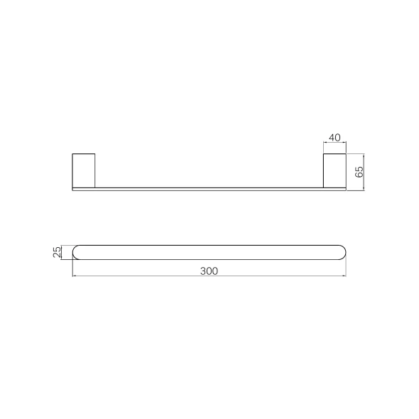 BIANCA HAND TOWEL RAIL MATTE BLACK