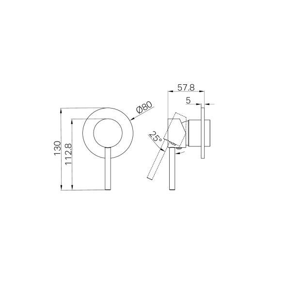 DOLCE SHOWER MIXER TRIM KITS ONLY MATTE BLACK