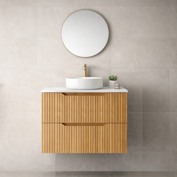 SAGE NATURAL OAK FLUTED VANITY 2D 750