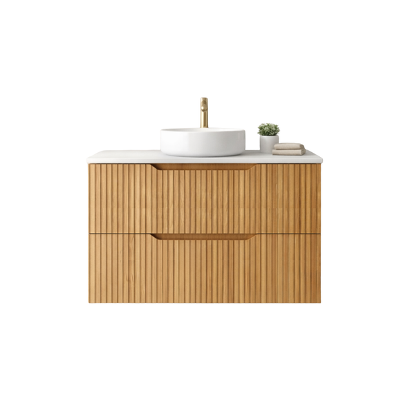 SAGE NATURAL OAK FLUTED VANITY 2D 900