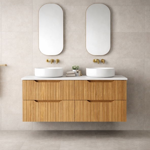 SAGE NATURAL OAK FLUTED VANITY 4D 1200 