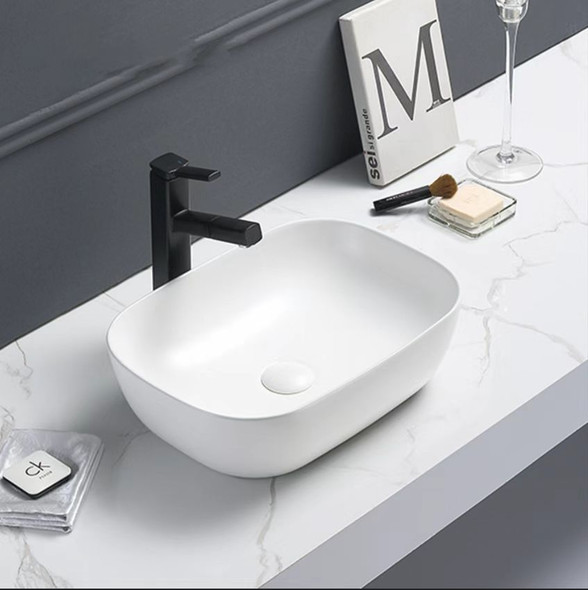 QUBIX SOFT RECTANGLE BASIN 460*320*135 - MATTE WHITE