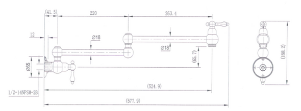 BORDEAUX KITCHEN POT FILLER BRUSHED NICKEL
