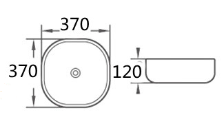 QUBIX SOFT SQUARE BASIN 370x370x120mm - MATTE WHITE