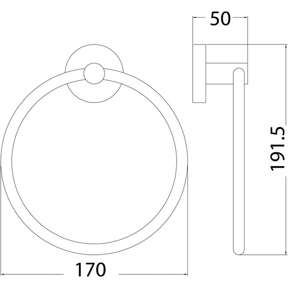 OTUS TOWEL RING - MATTE BLACK