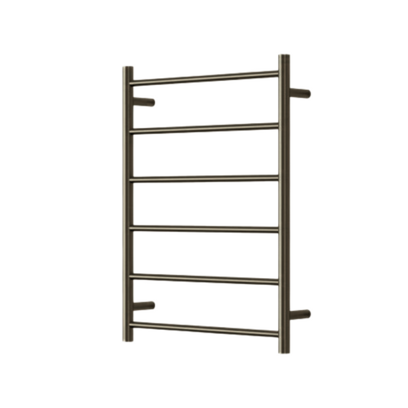 MIRAGE 6 BAR HEATED TOWEL RAIL 600MM X 800MM - ANTIQUE BRASS