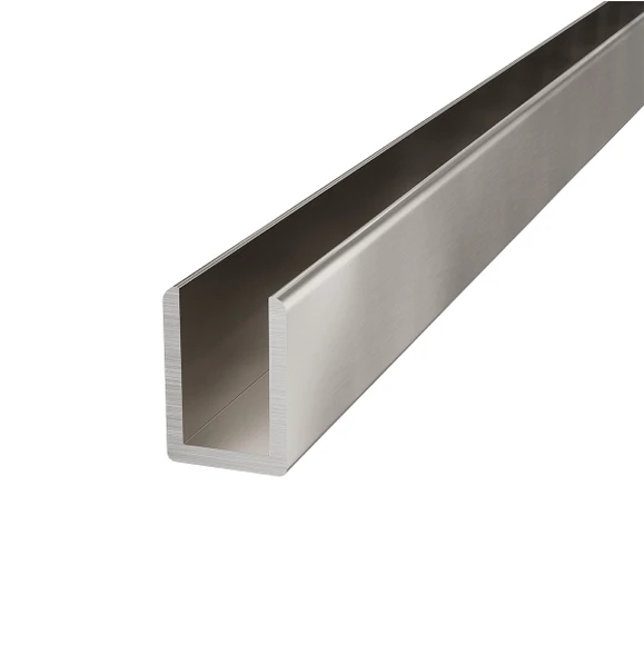 U CHANNEL FOR 10mm GLASS 2000mm - BRUSHED NICKEL