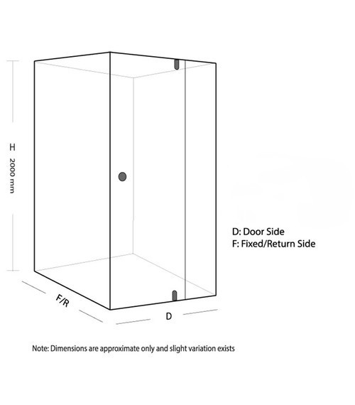 PACEY SEMI-FRAME CORNER PIVOT DOOR SHOWER SCREEN BRUSHED NICKEL