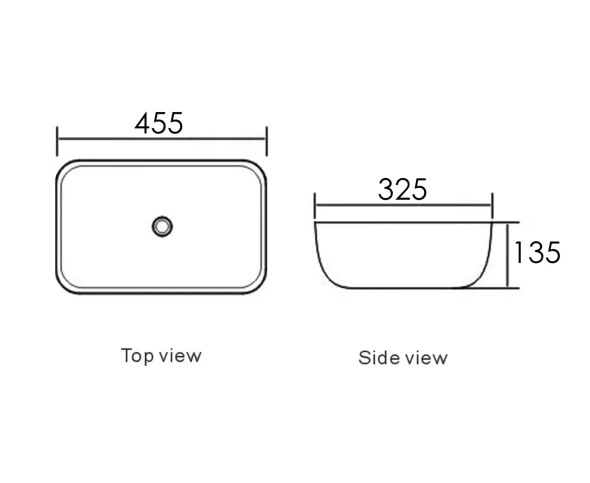 ARTIS O'96 455x325x135 GLOSS WHITE OVAL BASIN ULTRA SLIM