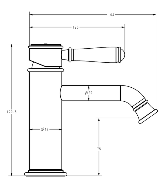 CLASICO BASIN MIXER MATTE BLACK