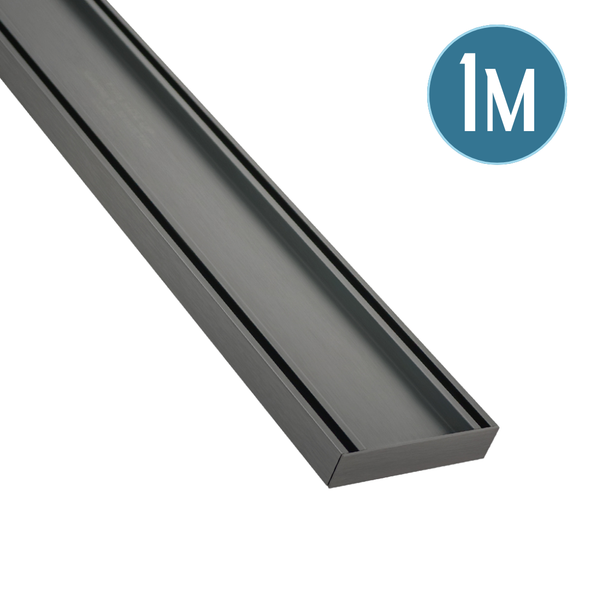 Lauxes Gun Metal Slimline Tile Insert Drain
