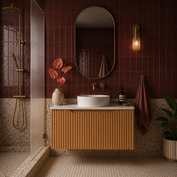 WILLOW NATURAL OAK FLUTED VANITY - 750
