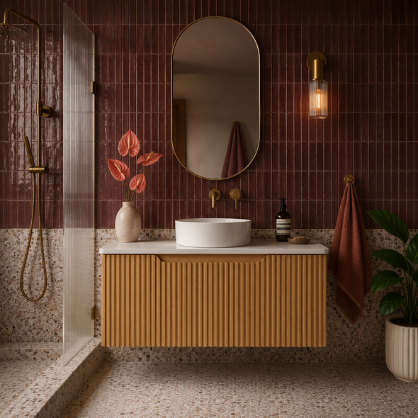 WILLOW NATURAL OAK FLUTED VANITY - 900