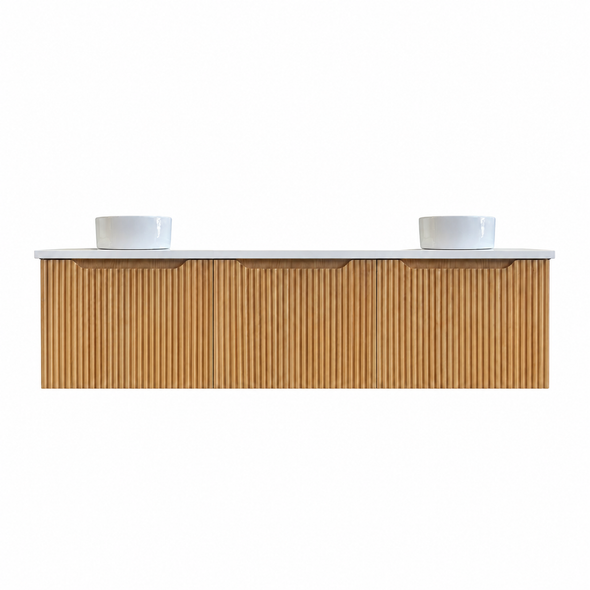 WILLOW NATURAL OAK FLUTED VANITY - 1800 3D