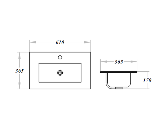 SWIFT SLIMLINE CERAMIC TOP 600mm