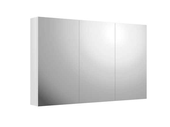 LEVI Side Hinged Mirror Cabinet 1200mm - White Gloss