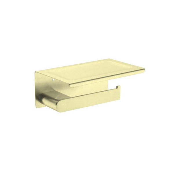 BIANCA TOILET ROLL HOLDER WITH PHONE HOLDER BRUSHED GOLD