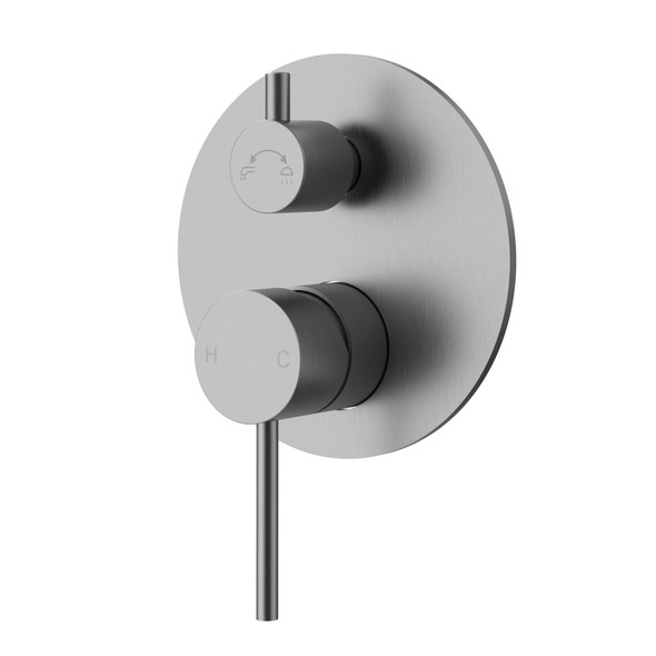 OTUS SLIMLINE WALL DIVERTER MIXER TRIM KIT - STAINLESS STEEL
