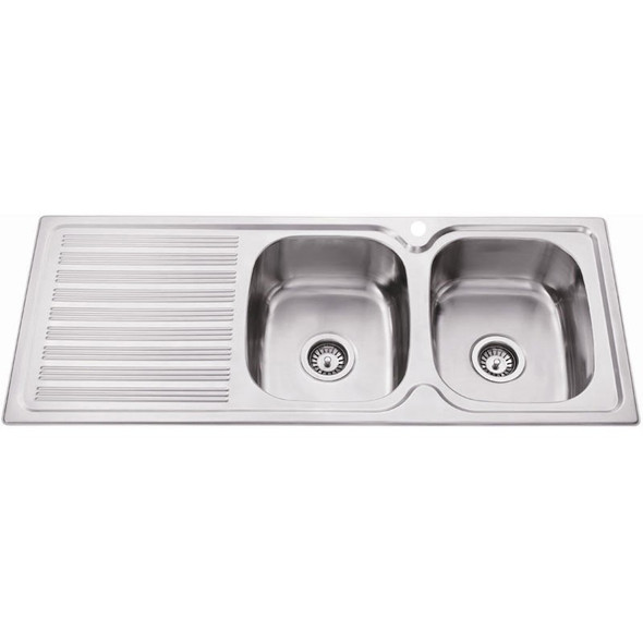 (DISCONTINUED) EDEN RIGHT DOUBLE BOWL & SINGLE DRAINER KITCHEN SINK 1180 X 480 X 170MM
