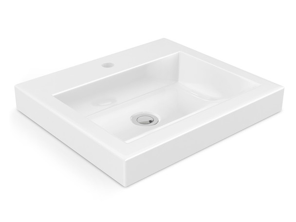 Polymarble bench-top basin.