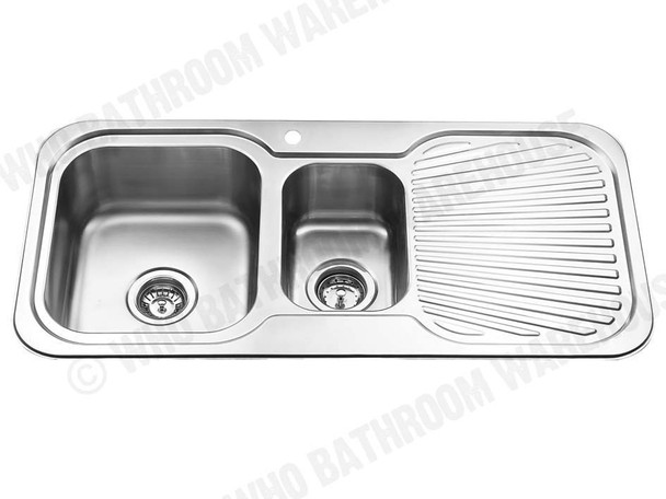 Cora LEFT 1 & 1/2 Bowl and Single Drainer Kitchen Sink 980 x 480mm