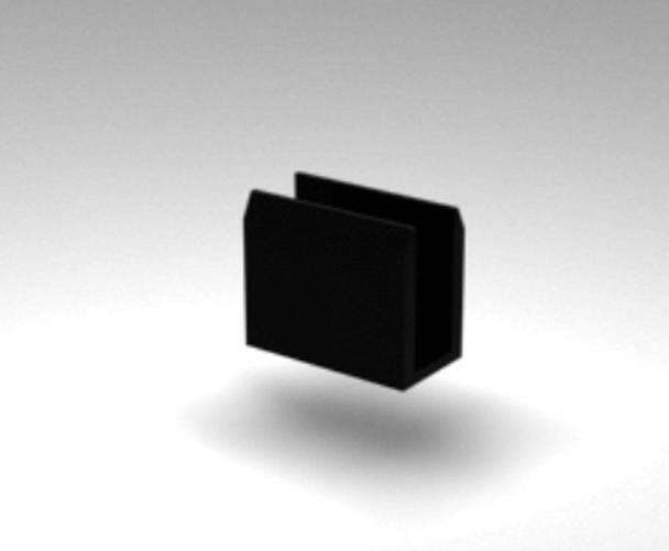 GP Square Bracket Frameless Shower Screen (Black Matt) - 14392