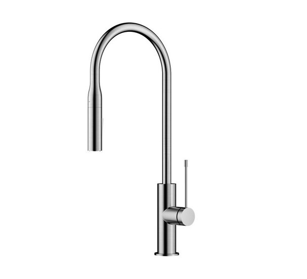 Aziz Pull Out Kitchen Mixer Brushed Nickel