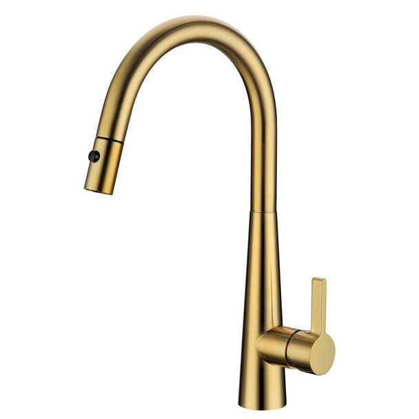 Otus Lux Pull Out Kitchen Mixer Brushed Gold