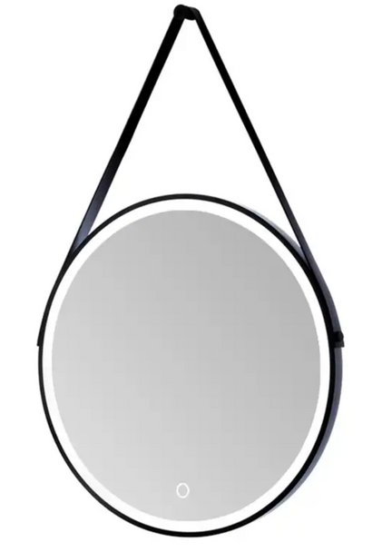 Black Frame Round LED Mirror 800mm