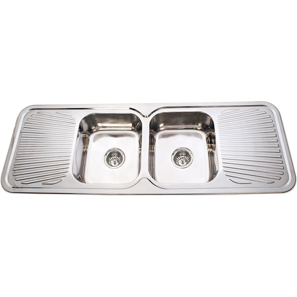 Cora Double Bowl & Double Drainer Kitchen Sink 1500x500mm