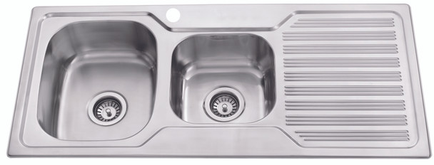 Eden Left 1 & 3/4 Bowl & Single Drainer Kitchen Sink 1080 x 480 x 170mm