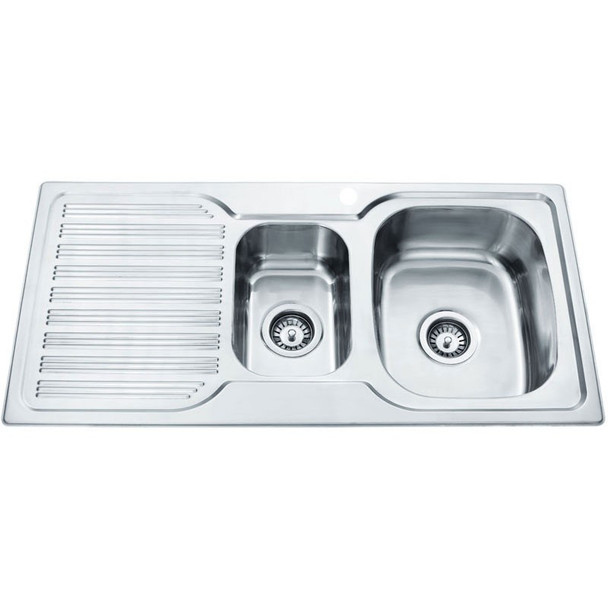 Eden Right 1 & 1/2 Bowl & Single Drainer Kitchen Sink 980 x 480 x 170mm