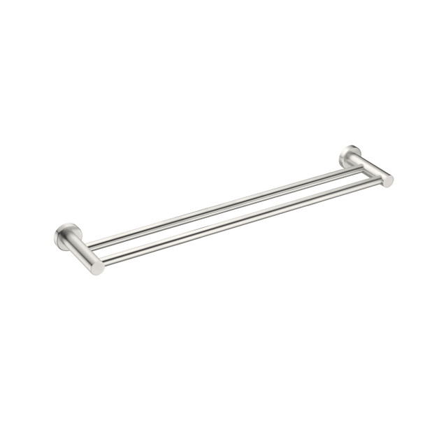 MECCA DOUBLE TOWEL RAIL 600MM BRUSHED NICKEL