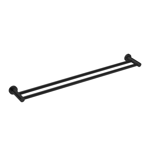 MECCA DOUBLE TOWEL RAIL 800MM MATTE BLACK