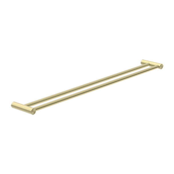 NEW MECCA DOUBLE TOWEL RAIL 800MM BRUSHED GOLD