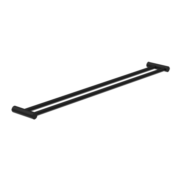 NEW MECCA DOUBLE TOWEL RAIL 800MM MATTE BLACK