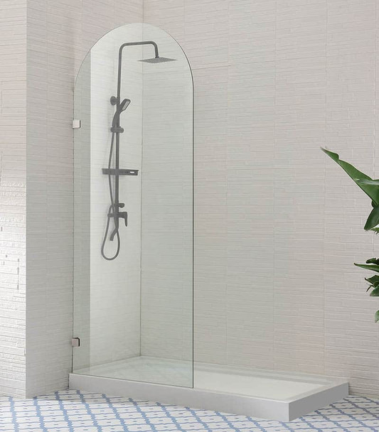 CVP022 Arch Frameless Shower Screen (Brackets Included)