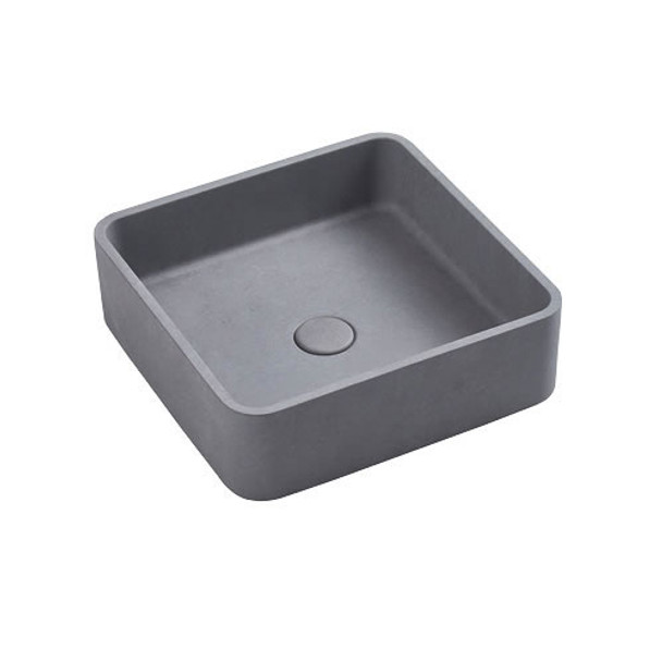 Aosta 390x390x120mm Square Concrete Basin (Inc. Waste) French Grey