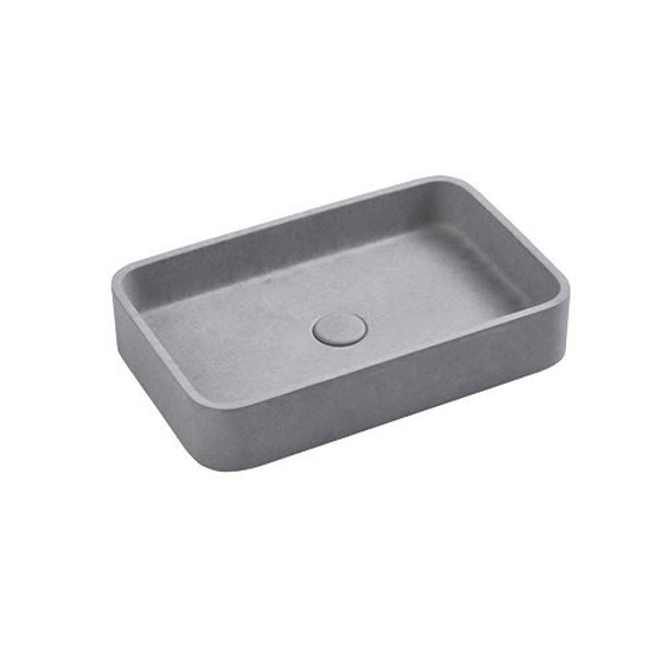 Cuneo 506x326x100mm Rectangular Concrete Basin (Inc. Waste) (Inc. Waste) Grey Mist