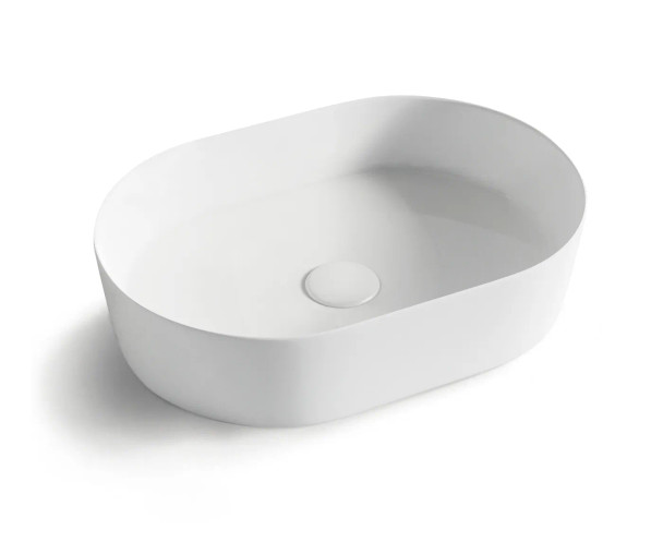 Oval Basin Matt White 500X340