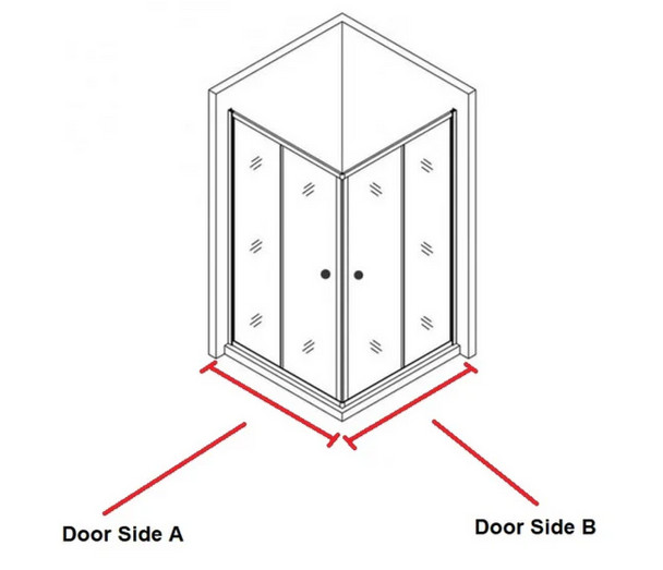 SEMIFRAME CORNER OPEN DOOR SLIDING BRUSHED GOLD