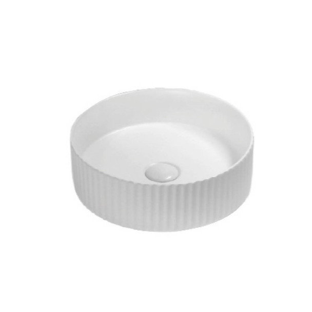 CASCADE BASIN FLUTED MATTE WHITE ROUND