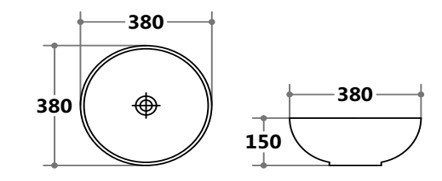 MONICA ROUND BASIN WITH OVERFLOW - GLOSS WHITE