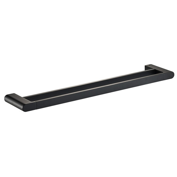 FLORES DOUBLE TOWEL RAIL 800mm - MATT BLACK