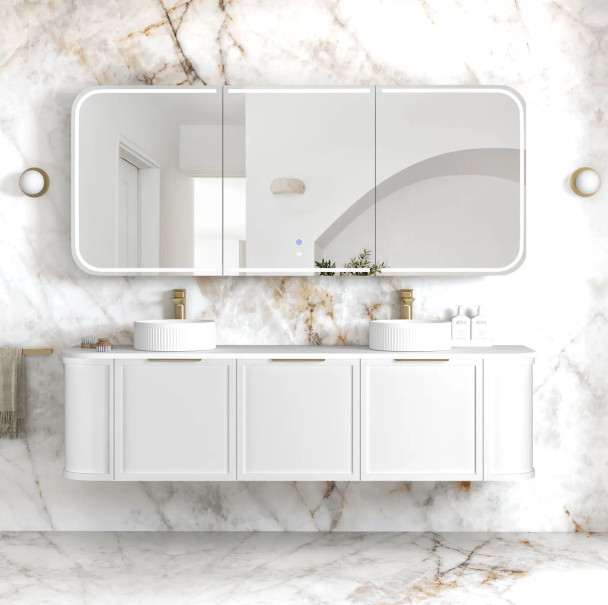 LED NEWPORT SHAVING CABINET 1800(W)x750(H) - MATTE WHITE