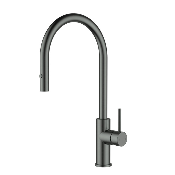 OTUS SLIMLINE GOOSNECK PULL OUT SINK MIXER - GUN METAL