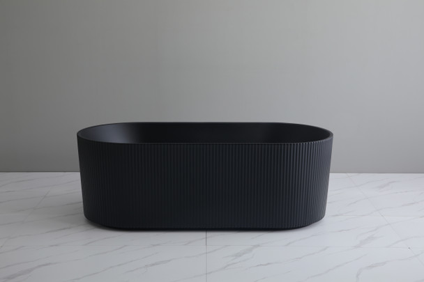 ALLY FREESTANDING GROOVE BATH - MATTE BLACK