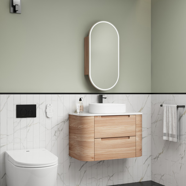 BRIONY CURVED WALL HUNG VANITY 900mm 
