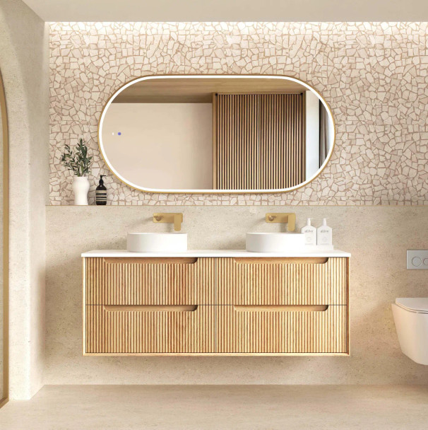 BYRON FLUTED VANITY - 1500MM WOODLAND OAK 